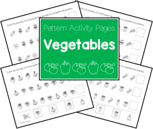 Vegetable Preschool Pattern Worksheets - Homeschool Share