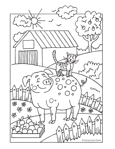 farm animal coloring pages for kids