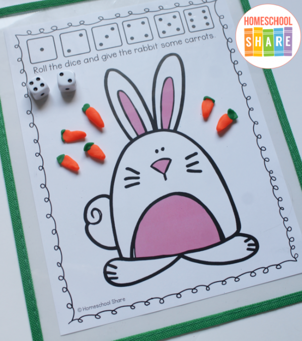 Free Rabbit Math Mat Game - Homeschool Share