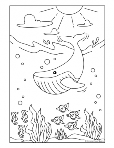 Ocean Animals Coloring Pages - Homeschool Share