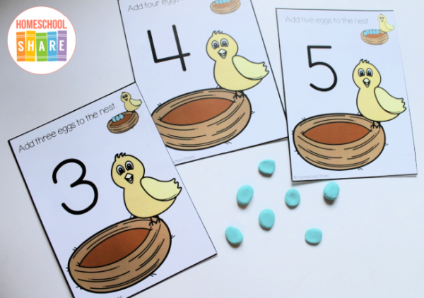 Bird Playdough Math Mats - Homeschool Share