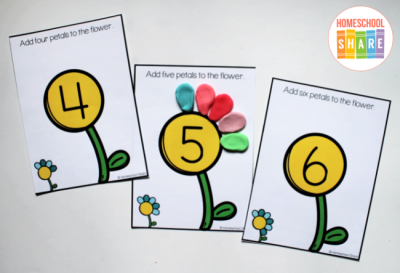 Free Flower Playdough Math Mats - Homeschool Share