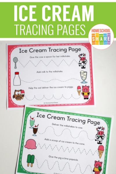 Ice Cream Tracing Lines Worksheets - Homeschool Share