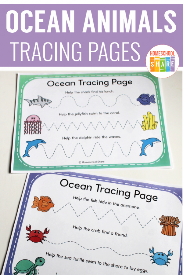 Ocean Tracing Pages - Homeschool Share