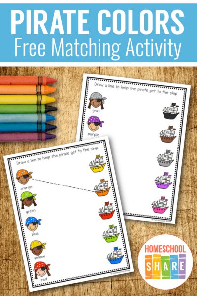 Pirate Color Matching Activity Printable - Homeschool Share