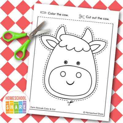 Farm Animal Cutting Practice Pages - Homeschool Share