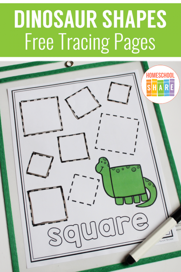 Free Dinosaur Shapes Tracing Worksheets - Homeschool Share