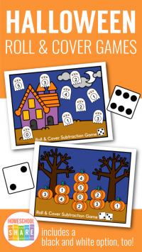 Halloween Roll and Cover Math Games - Homeschool Share