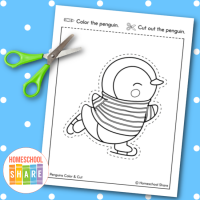 Penguin Cutting Practice Pages - Homeschool Share