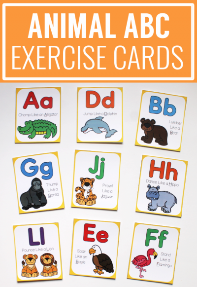 Animal Alphabet Exercise Cards - Homeschool Share