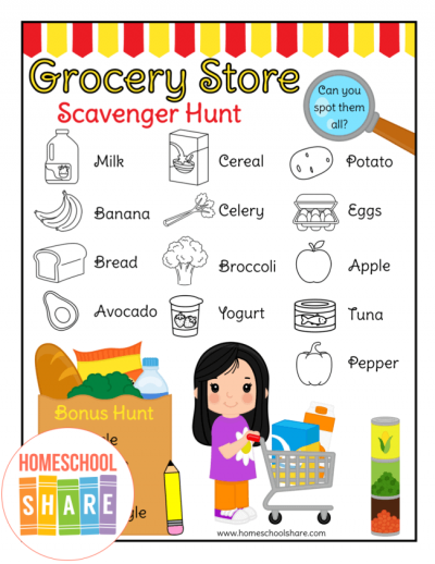 Free Grocery Store Scavenger Hunt - Homeschool Share