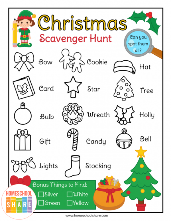 Free Christmas Scavenger Hunt - Homeschool Share