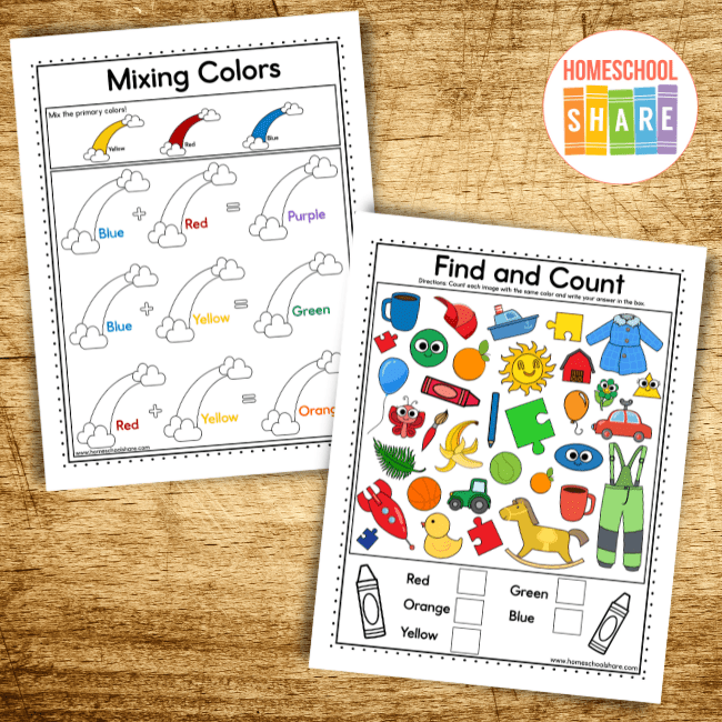 Free Rainbow Worksheets For Preschoolers Homeschool Share