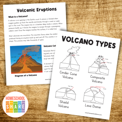 Free Printable Volcano Worksheets - Homeschool Share