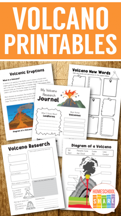 Free Printable Volcano Worksheets - Homeschool Share