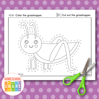 Free Bugs Cutting Practice Worksheets - Homeschool Share