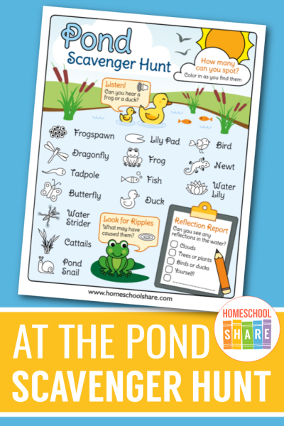 Free Pond Scavenger Hunt for Kids - Homeschool Share