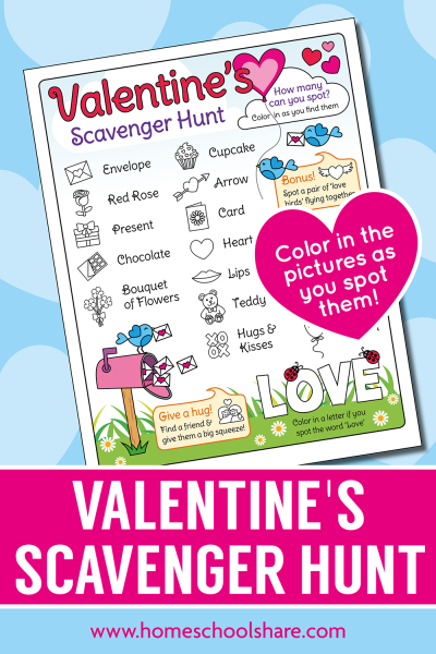 Free Valentine's Day Scavenger Hunt for Kids - Homeschool Share