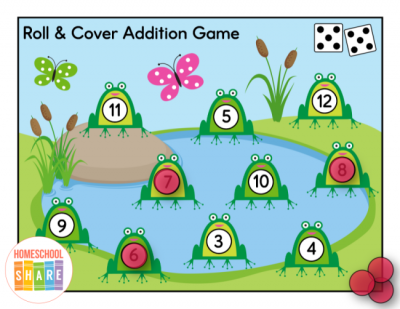 Free Frog Roll and Cover Dice Game Set - Homeschool Share