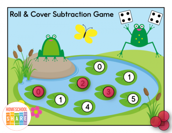 Free Frog Roll And Cover Dice Game Set - Homeschool Share