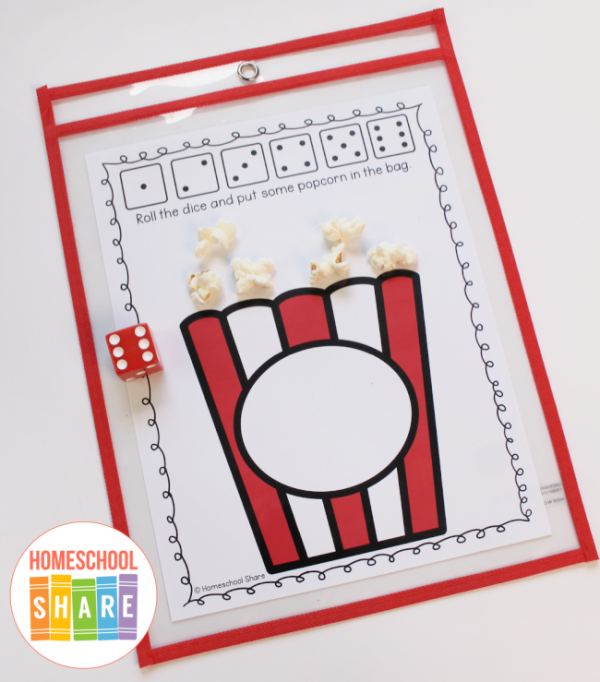 Free Popcorn Counting Mat - Homeschool Share