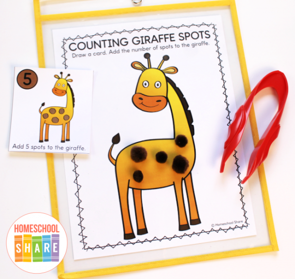 Giraffe Playdough Math Mat (count from 1-20!) - Homeschool Share