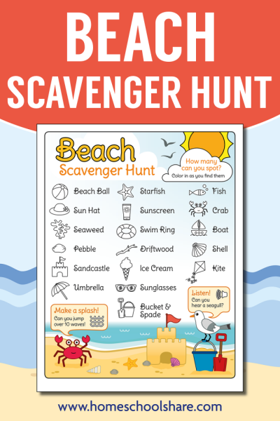 Free Printable Beach Scavenger Hunt - Homeschool Share