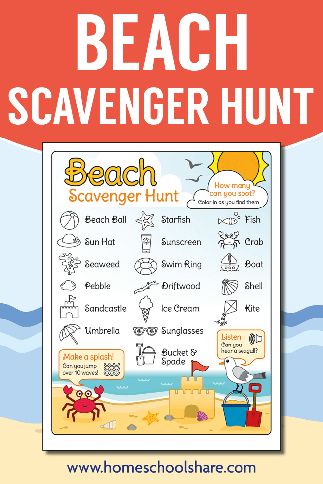 Beach Scavenger Hunt Printable