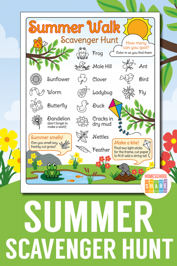 Free Summer Scavenger Hunt for Kids - Homeschool Share