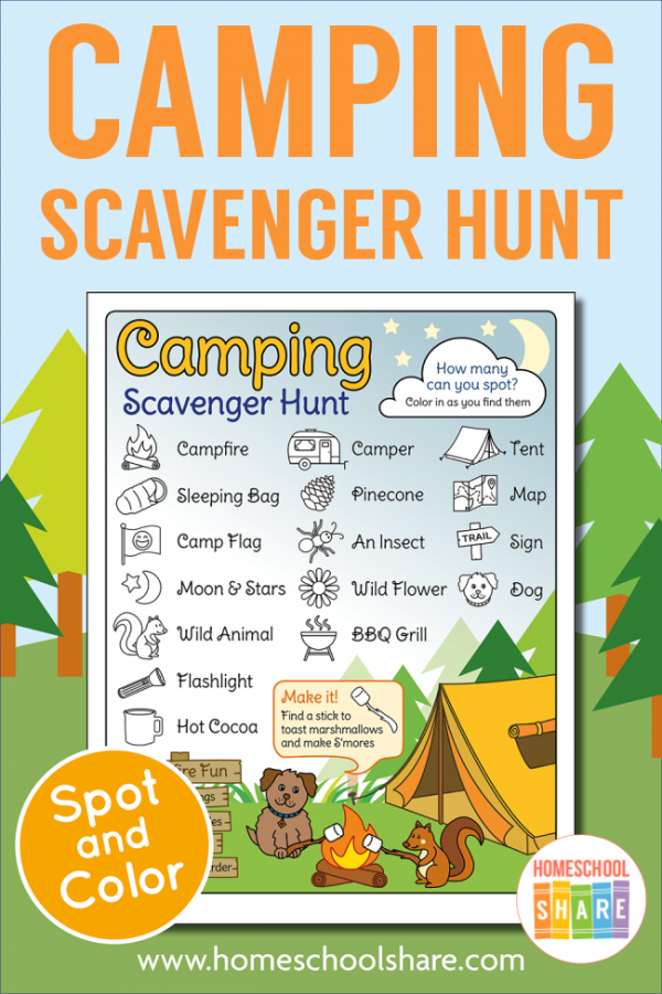 Free Camping Scavenger Hunt for Kids - Homeschool Share