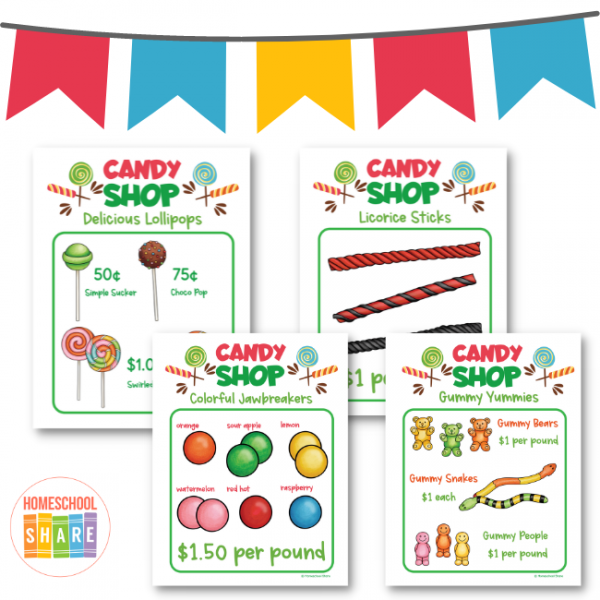 Candy Store Dramatic Play Printables Homeschool Share