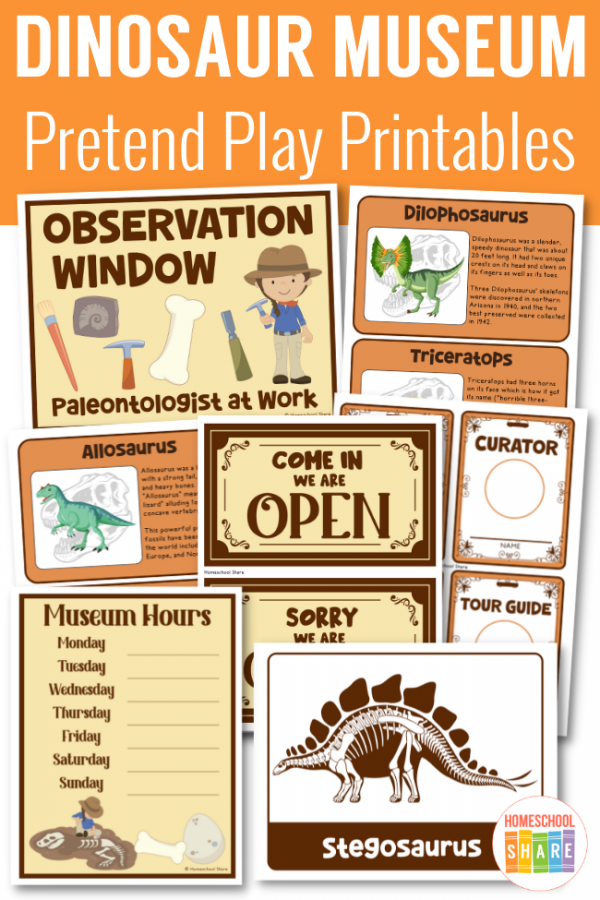 Free Dinosaur Dramatic Play Printables Homeschool Share