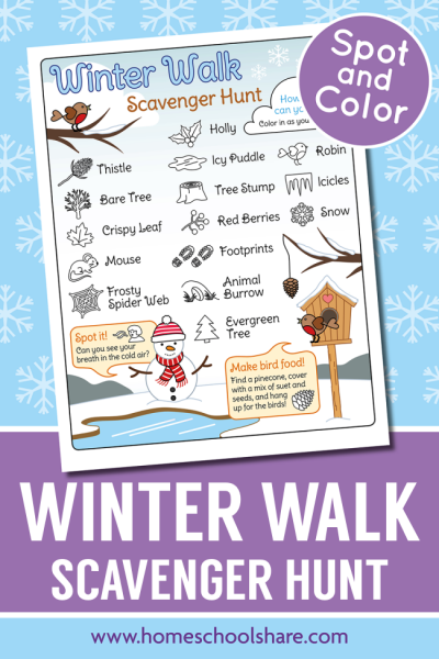 Outdoor Winter Scavenger Hunt for Kids - Homeschool Share