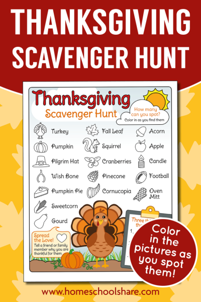 Thanksgiving Scavenger Hunt for Kids - Homeschool Share