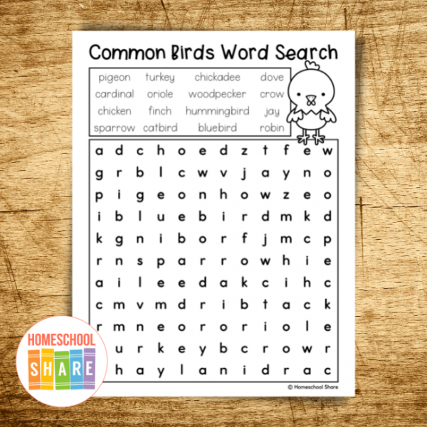 Free Birds Word Search - Homeschool Share