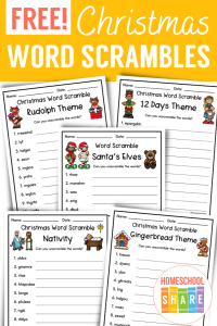 Free Christmas Word Scramble - Homeschool Share