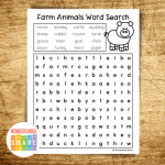 Farm Animals Word Search - Homeschool Share