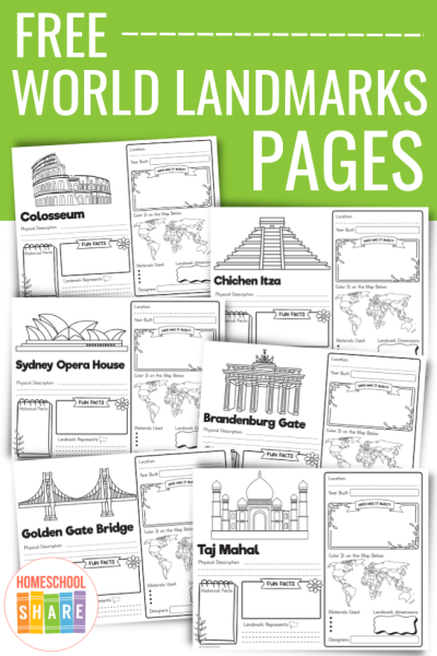 Famous Landmark Worksheets (free!) - Homeschool Share