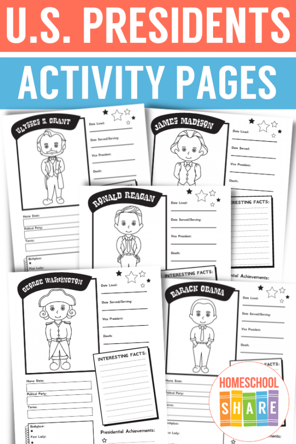 Presidents Worksheets (free!) - Homeschool Share