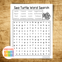 Sea Turtle Word Search (free!) - Homeschool Share