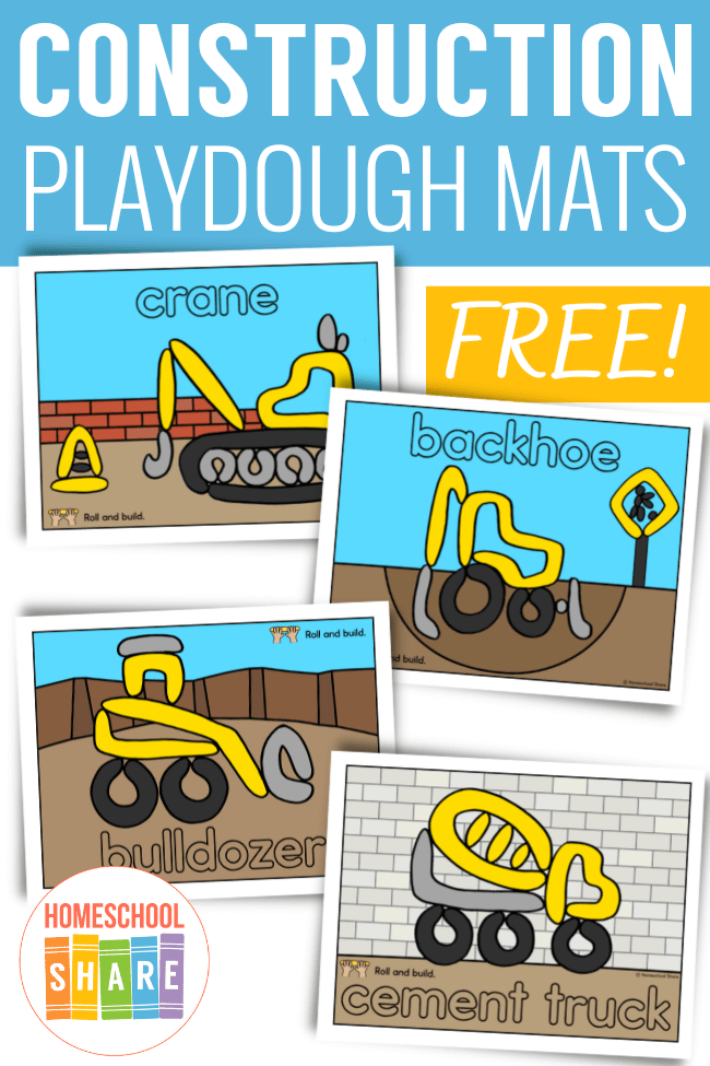 Construction Play Dough Mat