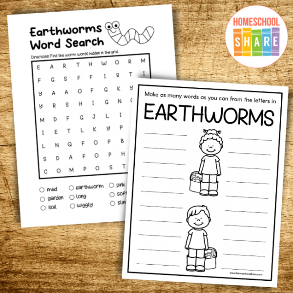 Earthworm Worksheets (free!) - Homeschool Share