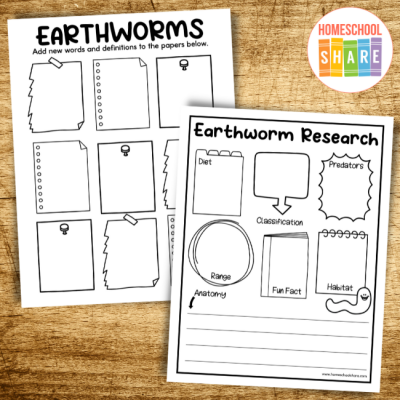 Earthworm Worksheets (free!) - Homeschool Share