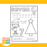 Christmas Number Tracing Worksheets - Homeschool Share