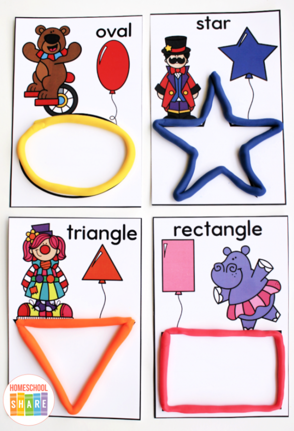 Circus Shapes Playdough Mats - Homeschool Share