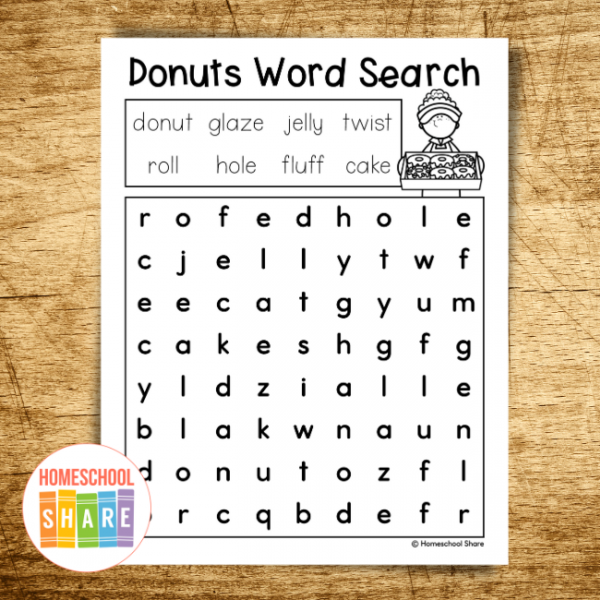 Donut Word Search - Homeschool Share